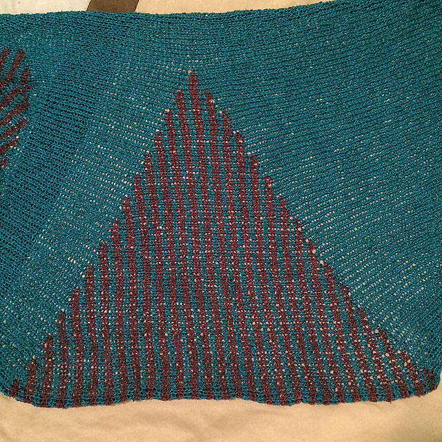 Two Color Stripe Wedge Shawl