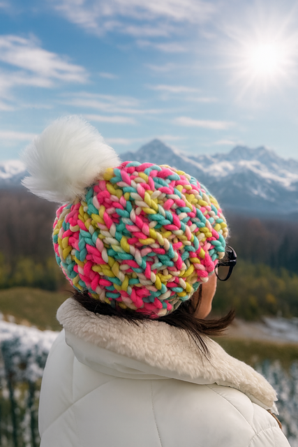 Rainbow Rib Ski Hat