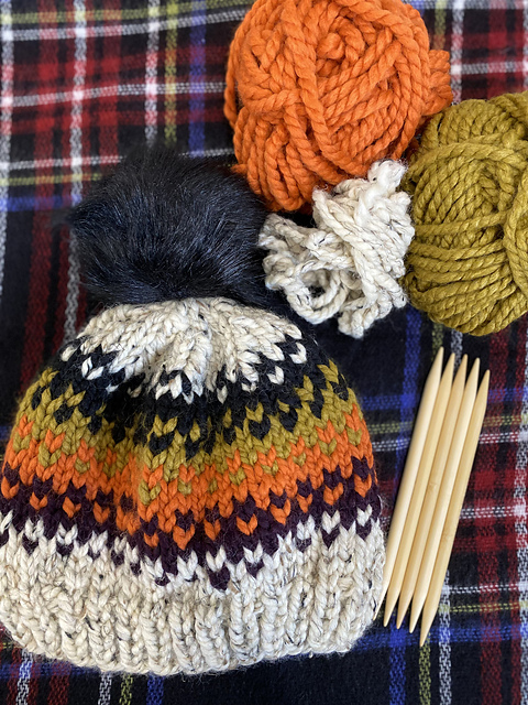 Fall Leaves Fair Isle Hat