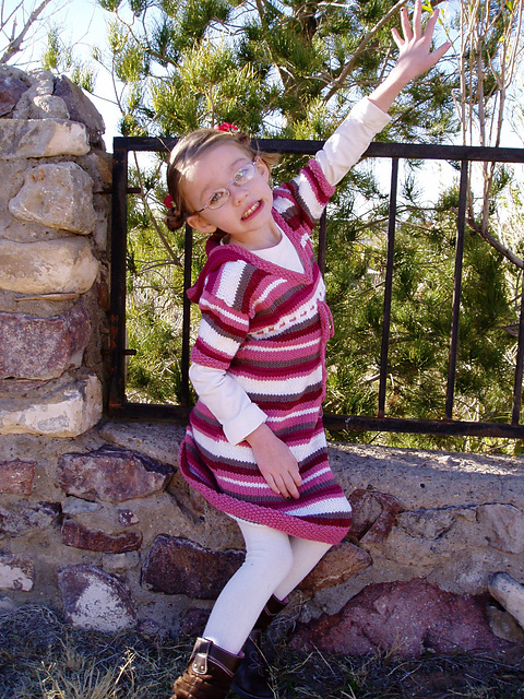 Stripy Knit Hoodie Dress