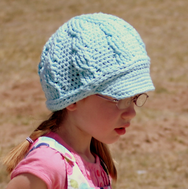 Kinley's Crochet Cable Newsboy Hat