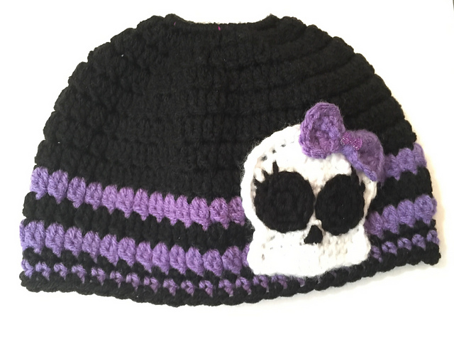 Monster High Inspired Bun/ Pony Tail Beanie