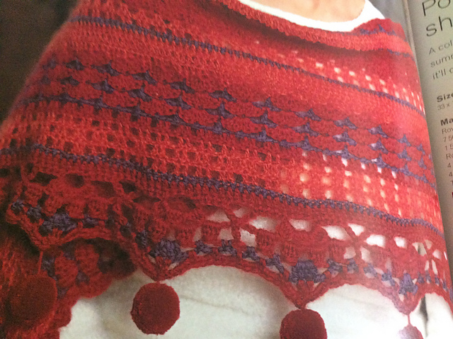 Pompom Shoulder Shawl