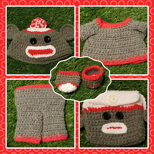 Pookie's Boy Sock Monkey Outfit