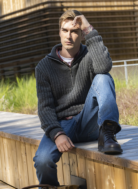 Pull homme col camionneur zippe Marco - M6341