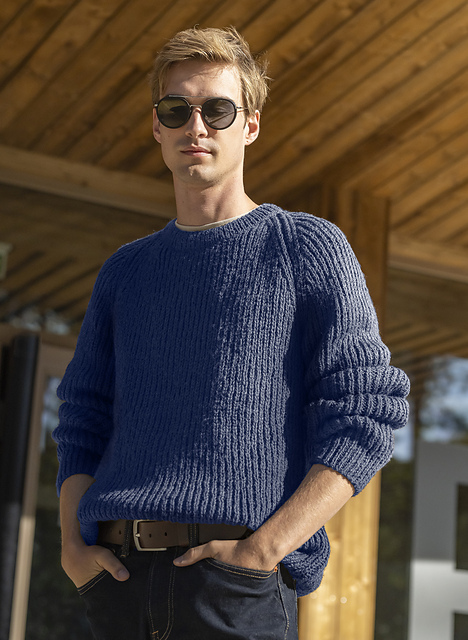 Pull raglan cotes perlees homme - M6346