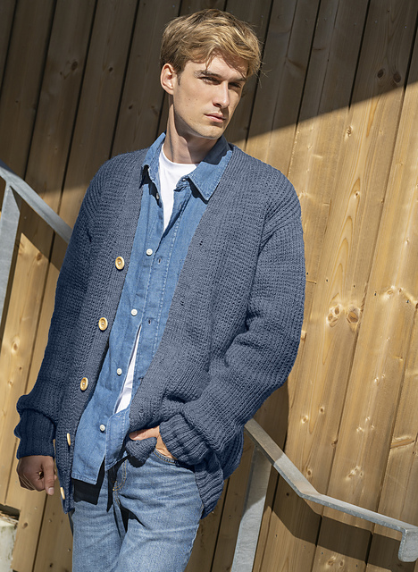 Gilet long col v homme Ilyass - M6352