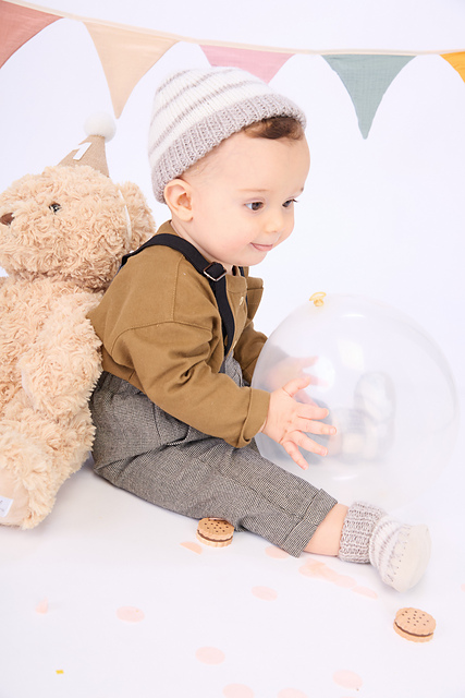 Bonnet et chaussons rayés Basile - M6393