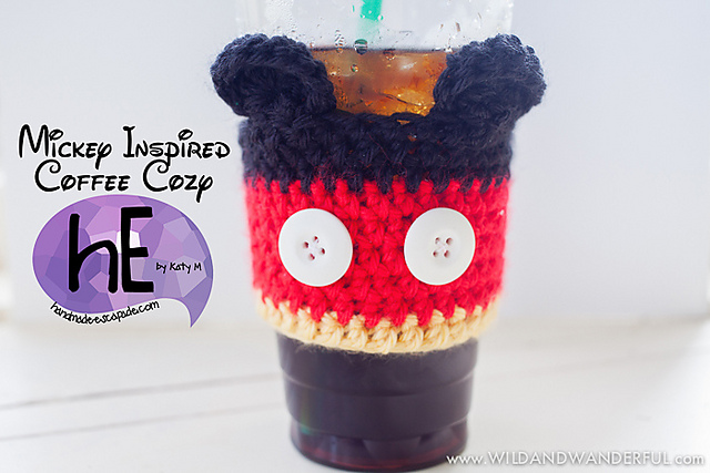 Mickey Mouse-Inspired Coffee Cozy