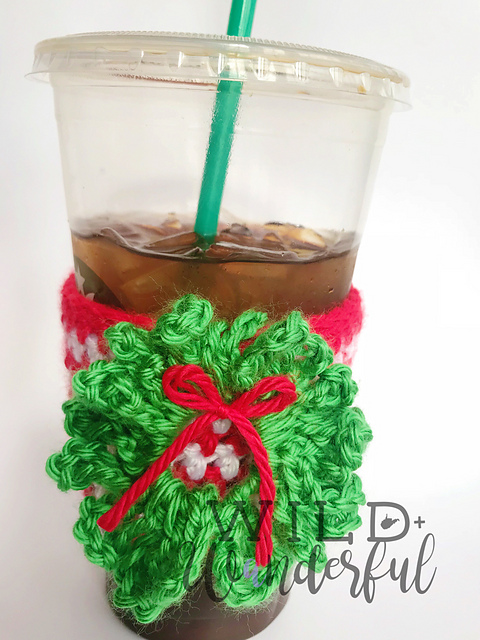 Christmas Wreath Coffee Cozy
