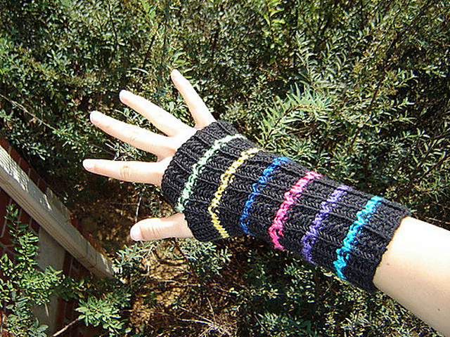 Striped Black Armwarmers