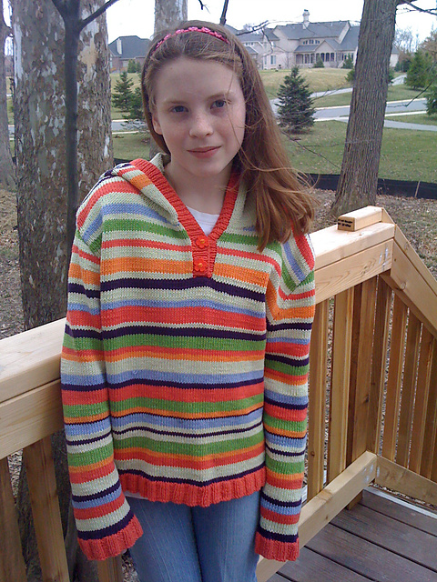 striped "lifestyle" sweater with hood