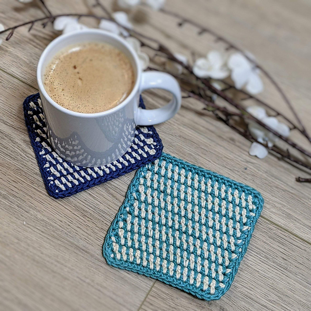 Spike Stitch Coasters
