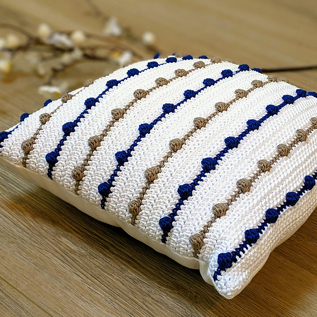 Bobble Stripe Farmhouse Pillow
