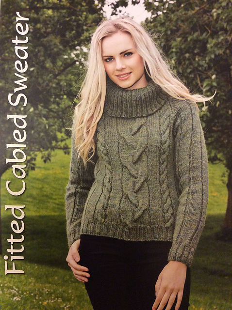 Fitted cabled sweater