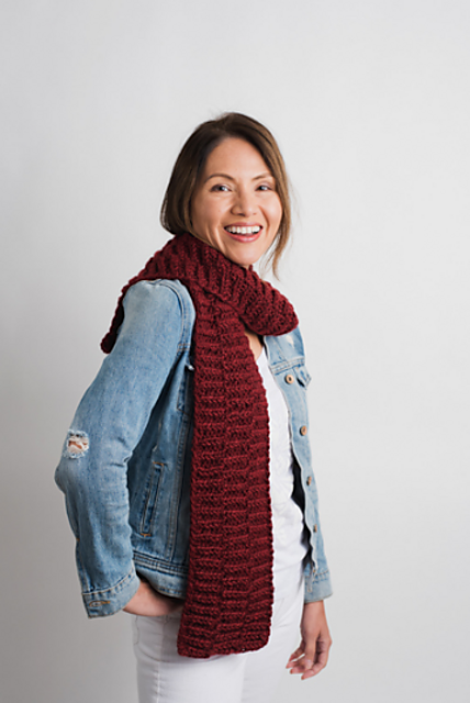 Poppy Brioche Scarf