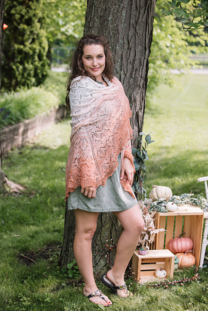 Autumn Crown Watercolor Shawl