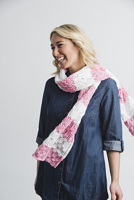 Rosalie Striped Lace Scarf