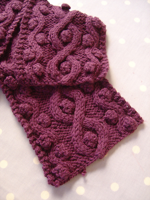 Cable and Bobble Scarf