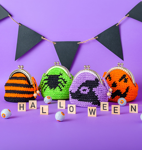 Halloween crochet purse set "Witch's picks"