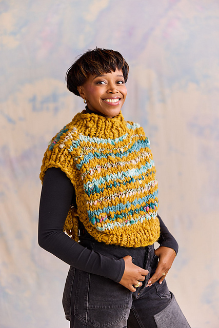 Ravelry: Feeling Groovy Side Tie Vest pattern by Jen Geigley