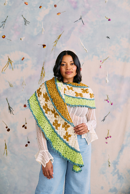 Dew Drop Crescent Shawl