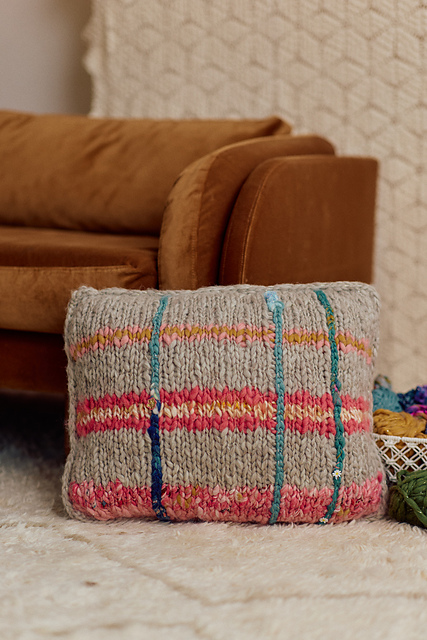 Blooming Plaid Pillow