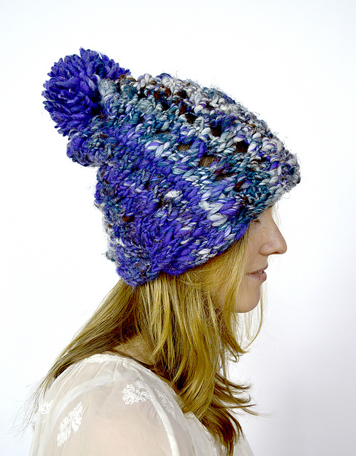 Eyelet Cable Hat
