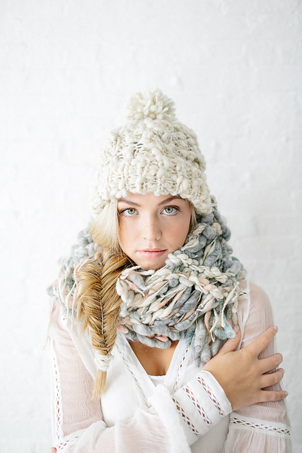 Snow Bunny Cable Beanie
