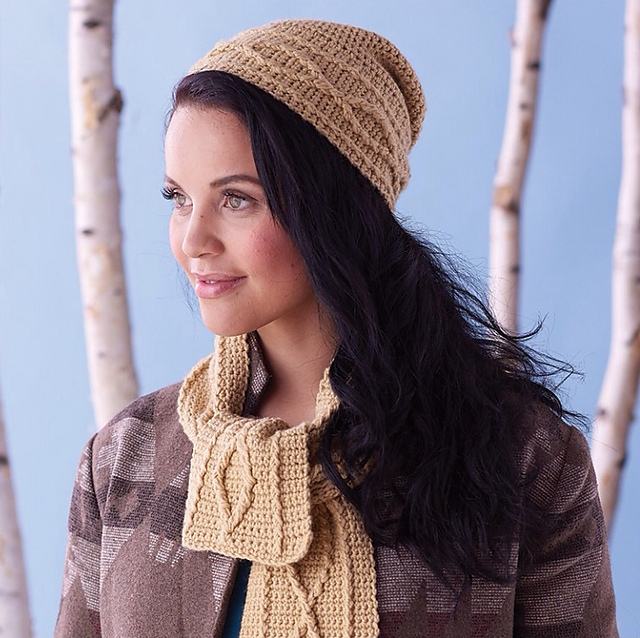 Beginner Cable Hat and Scarf