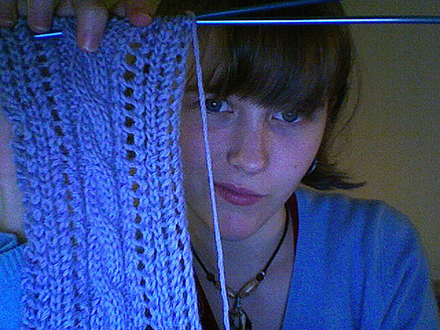 Cables and Lace scarf