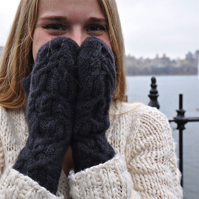 Cabled City Mittens