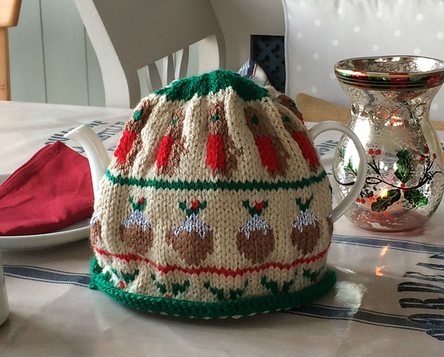 Ravelry Nostalgic Christmas Tea Cosy pattern by Julie Richards