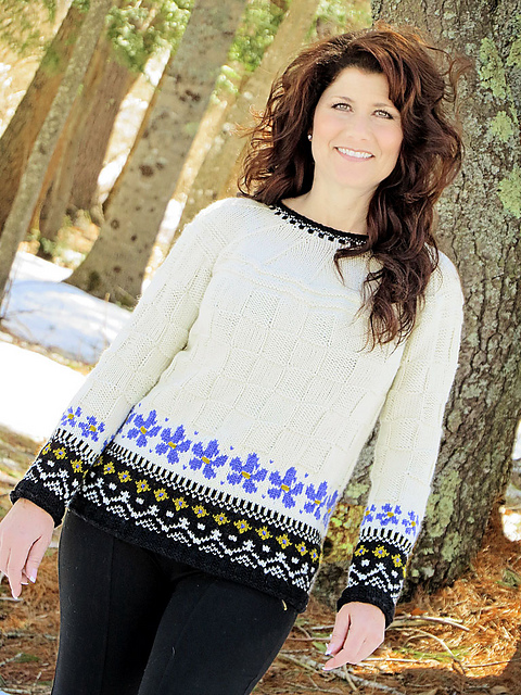 Winter Pansies Pullover
