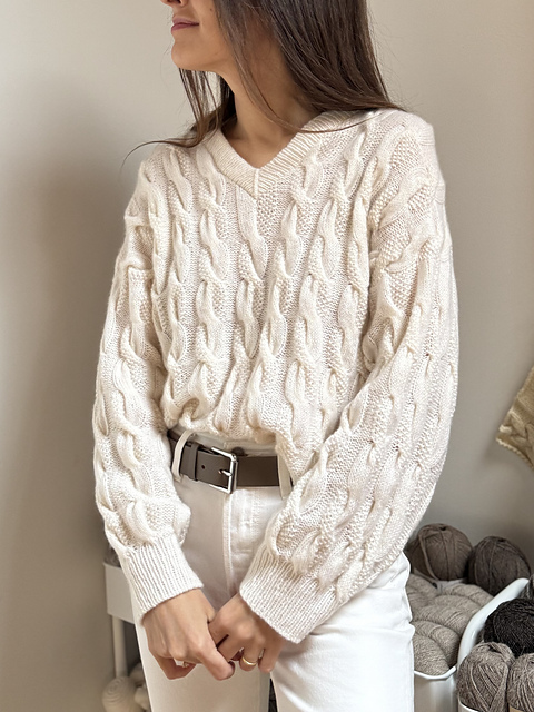 Ravelry: The Knitonomy Pearl Vneck pattern by Magdalena Parker