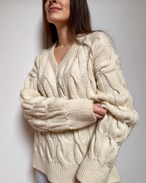 Ravelry: Grayling Sweater V-neck pattern by Magdalena Parker