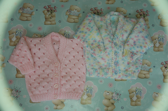 DK Preemie Babies & Newborn Lacy & Plain Cardigan