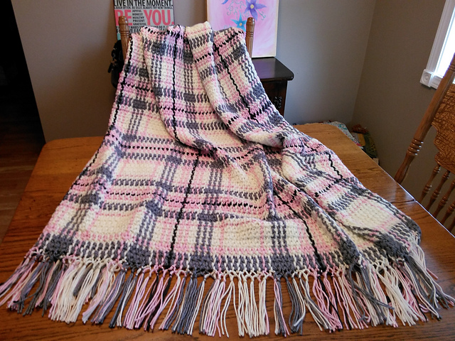 Woven Scotch Plaid Afghan #5212