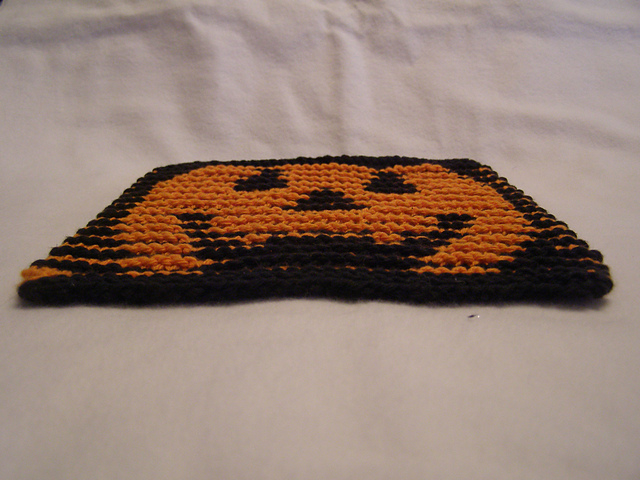 Pumpkin Illusion Face Dishcloth