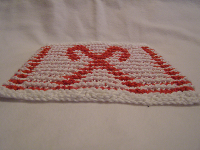 Candy Cane Illusion/Shadow Dishcloth
