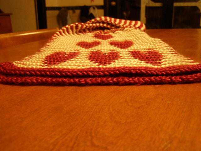 Red hearts Cascading Scarf Illusion/shadow