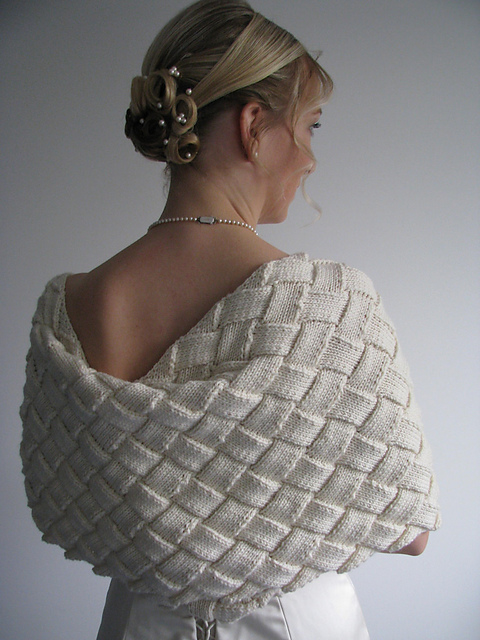Wedding entrelac shrug
