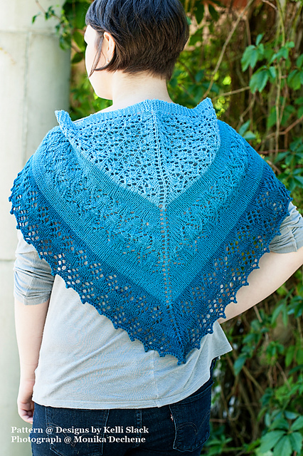 Blue Caterpillar Shawlette