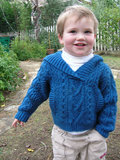 #37 Hooded Aran Sweater - Child Version