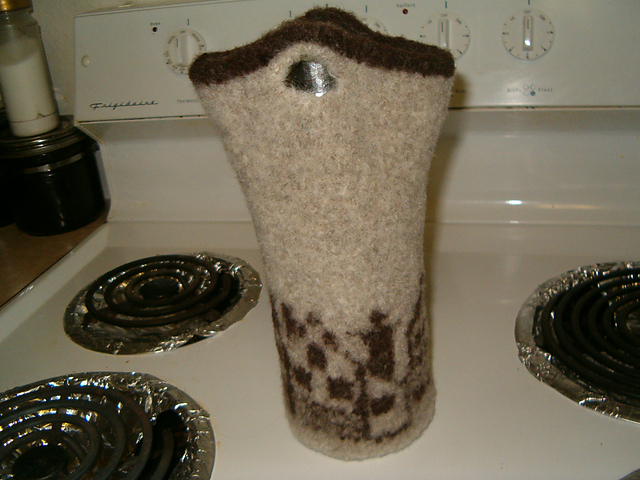 Felted Home Sweet Home Wine Caddy