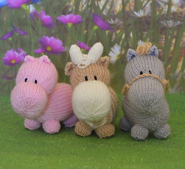 Miniature Cow Horse and Hippo
