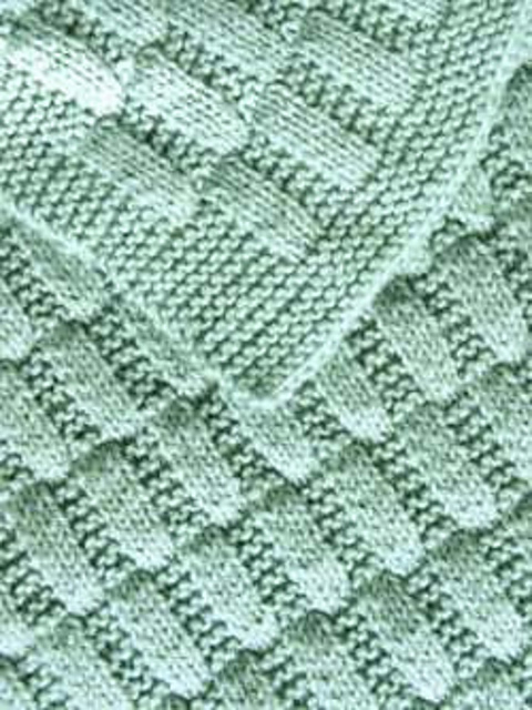 Stocking & Garter Stitch Rectangles Blanket