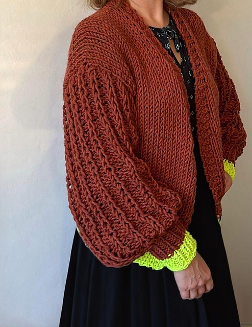 Oversized Cardigan with Balloon Sleeves
