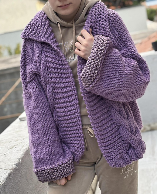 Oversized Cable Cardigan Jacket