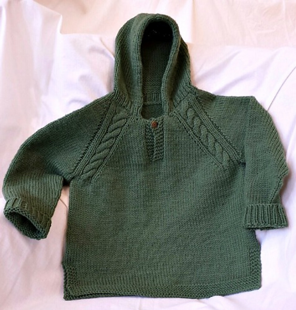 Neckdown Hoodie with Cables